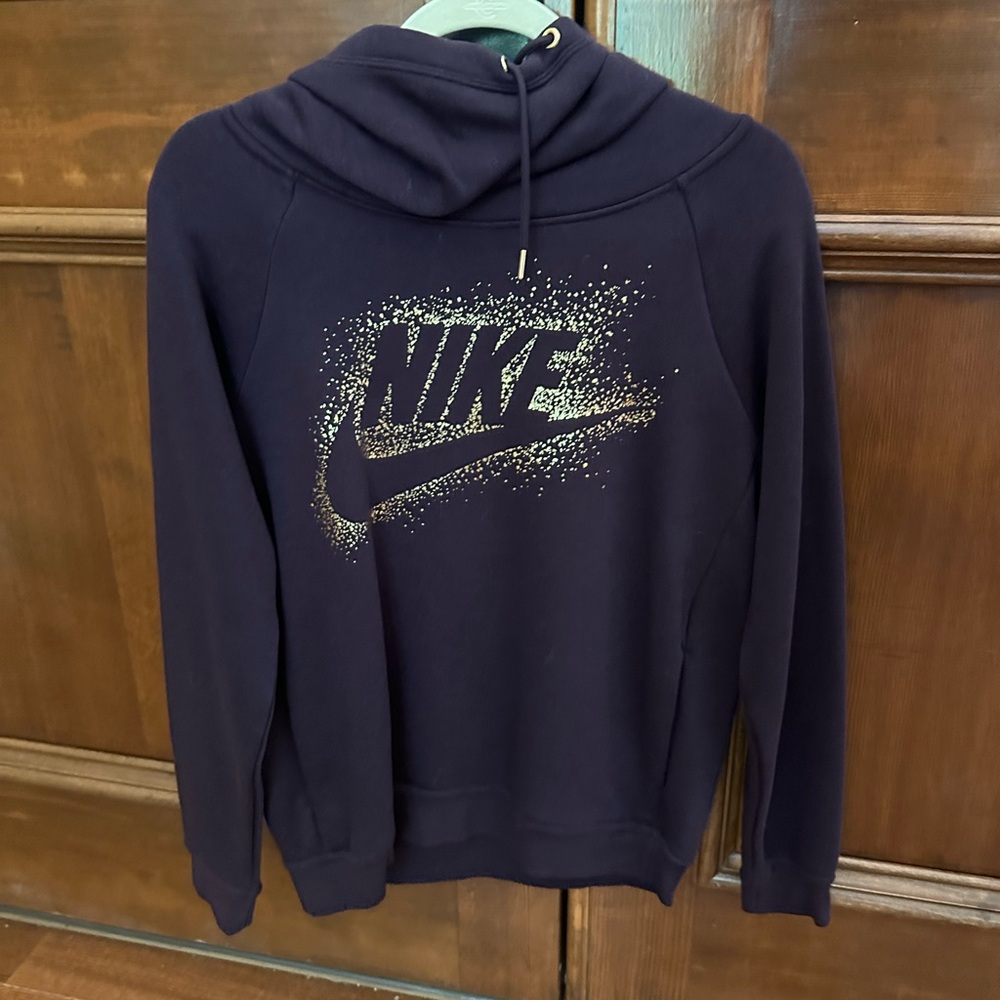 Nike Black Sweater with Iconic Swoosh and Pullover Design
